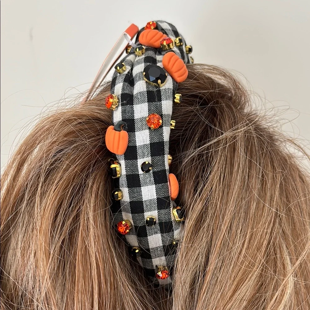 Piper K Embellished  Black and White Halloween Headband